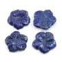 Pendentif Lapis Lazuli teinté fleur sculptée 30mm x 1pc
