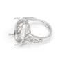 Bague réglable pour cabochon ovale 13x18mm - Argent 925 rhodié x 1pc