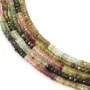 Perla Turmalina Multicolor Degradado Rondelle Facetada 1x3-2x3.5mm