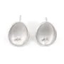 Oval Earrings Studs | Matte 925 Silver | Jewelry Supplier
