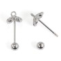 Breloque fleur pour perle entièrement percée (12mm) - 20mm - Argent 925 rhodié x 1pc