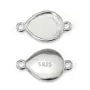 Zwischenlage 925er Silber für Cabochon Goutte 8x10mm | Schmuck Kreation