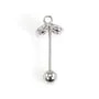 Breloque fleur pour perle entièrement percée (8mm) - 15mm - Argent 925 rhodié x 1pc