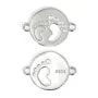 Inserto Medallón Pies Pequeños 12x15mm - Plata 925|Accesorios de Joyería