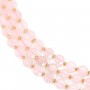 Quartzo rosa redondo plano facetado 8mm x 38cm