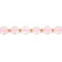 Perle Quarzo rosa piatto rotondo sfaccettato 8mm