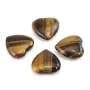 Tiger Eye heart semi-drilled pendant 25mm x 1pc