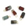 Baroque Bloodstone (Heliotrope) Pendant - Gold Filled x 1pc