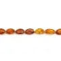 Âmbar conhaque barroco oval 7x10mm x 38cm