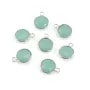 Runder facettierter Chalcedon in Silber gefasst 12mm x 1Stk.