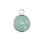 Runder facettierter Chalcedon in Silber gefasst 12mm x 1Stk.