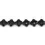 Ónix negro trébol facetado 10mm x 1pc
