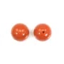 Coral Rojo Natural redondo semi perforado 9.5-10mm x 1pc