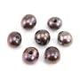 Freshwater cultured pearl, purple, semi-round, 8mm x 1pc