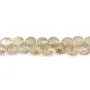 Cuarzo rutilado dorado gota plana facetada 7-8mm x 20cm