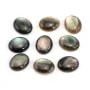 Ovaler grauer Perlmutt-Cabochon 8x10mm x 2 Stück