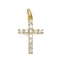 Ciondolo strass croce 12x18mm - Dorato x 1pz
