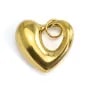 Stylized hollow heart pendant 15x17mm - Gold Stainless Steel 304 x 1pc