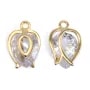 Colgante de tulipán de strass 8x12mm - Dorado x 1ud.