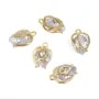 Tulip rhinestone charm 8x12mm - Gold x 1pc