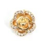Colgante de strass flor camelia 10mm - Dorado x 1ud