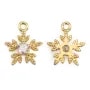 Colgante de strass copo de nieve 10x11mm - Dorado x 2uds
