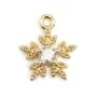 Breloque strass flocon de neige 10x11mm - Doré x 2pcs