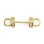 Separador de estrás para perla perforada completamente 6x17mm - Dorado x 1ud