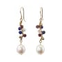 Brincos em gold filled com pedras e pérolas naturais x 2pcs