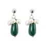 Boucles d’oreilles argent 925 malachite & perles d'eau douce x 2pcs