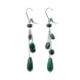925 silver malachite earrings x 2pcs