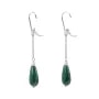 Pendientes de plata 925 malaquita y perla de agua dulce x 2 piezas