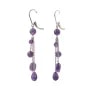 Dangling earrings, in 925 silver & amethyst x 2pcs