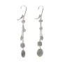 Boucles d'oreilles : labradorite & dormeuse et chaîne argent 925 x 2pcs