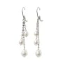 Boucles d'oreilles : perles de culture d'eau douce & dormeuse et chaîne argent 925 x 2pcs