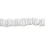 Perles de culture d'eau douce, blanche, keshi tube x 38cm