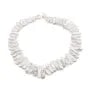Perles de culture d'eau douce, blanche, keshi tube x 38cm