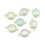 Piedra Natural Calcedonia engastada en plata dorada | Mayorista Accesorios para Joyería