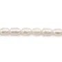 Perle coltivate d'acqua dolce, bianche, oliva, 5-6mm x 34cm