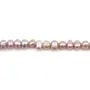 Freshwater cultured pearls, mauve, oval, 4-4.5mm x 40cm