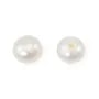 Freshwater cultured pearls, semi-drilled, white, button, 4.5-5mm x 4pcs