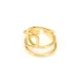 Bague réglable anneaux enlacés asymétriques - Acier inox 304 doré x 1pc