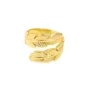 Anillo ajustable pluma - Acero inoxidable 304 dorado x 1ud