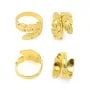 Anillo ajustable pluma - Acero inoxidable 304 dorado x 1ud