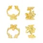 Anello spesso regolabile con fiore multiplo - Acciaio inox 304 dorato x 1pc