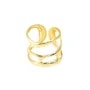Irregular baroque adjustable ring - Gold stainless steel 304 x 1pc