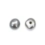 Perlas de cultivo de agua dulce, semi-perforadas, gris, botón, 5-5.5mm