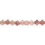 Strawberry quartz clover 6.5mm x 38cm