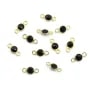 Intercalaire Onyx noir rond facettée serti argent 925 doré à l'or fin 5x10mm x1pc