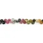 Tormalina multicolore, goccia piatta sfaccettata, 5-6mm x 20cm